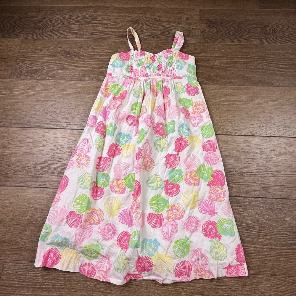 VINTAGE Lilly Pulitzer Girls Multi-Color Seashell Sundress Sleeveless Size 10